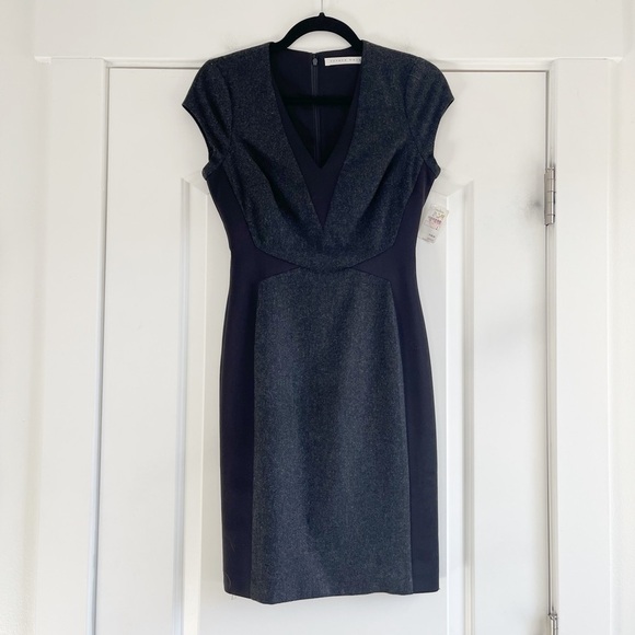 Susana Monaco Colorblock Wool Blend Dress - 2 - Picture 1 of 4